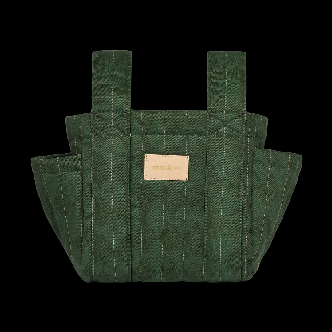 Nobodinoz – Hyde Park Stroller Organiser – Forest Green Diamonds